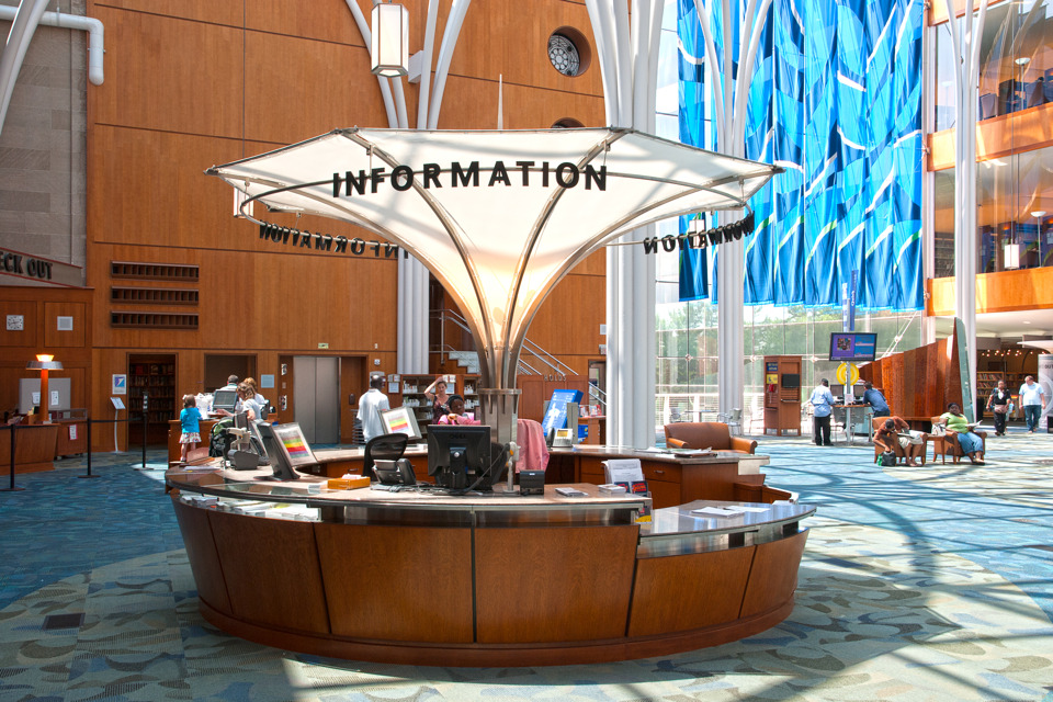 Information
        desk at Indianapolis Central Library by Phil Jern